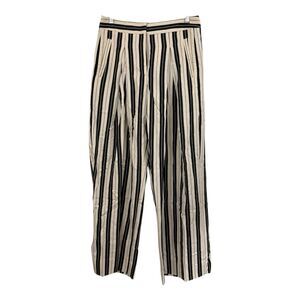 ME+EM Wide Leg Pants Women’s Sz 8 Black White Stripe Viscose Polyamide Fluid